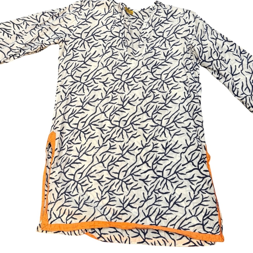 Roberta Roller Rabbit Tunic Dress‎ Medium Coastal Resort Wear Cover Up Cotton